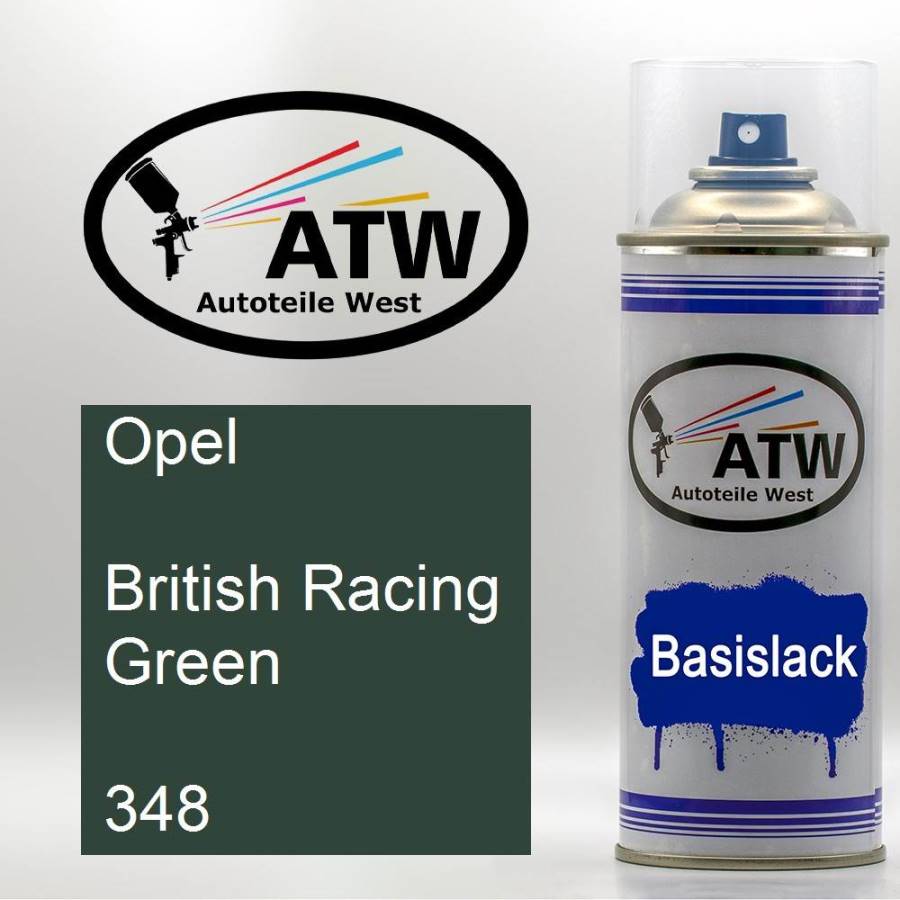 Opel, British Racing Green, 348: 400ml Sprühdose, von ATW Autoteile West.